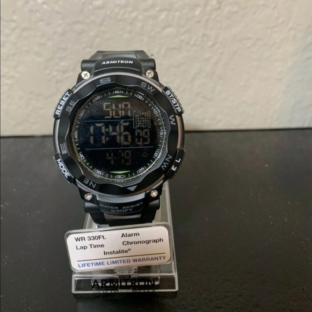 New Armitron 40/8254BLK,  Men's Black Resin